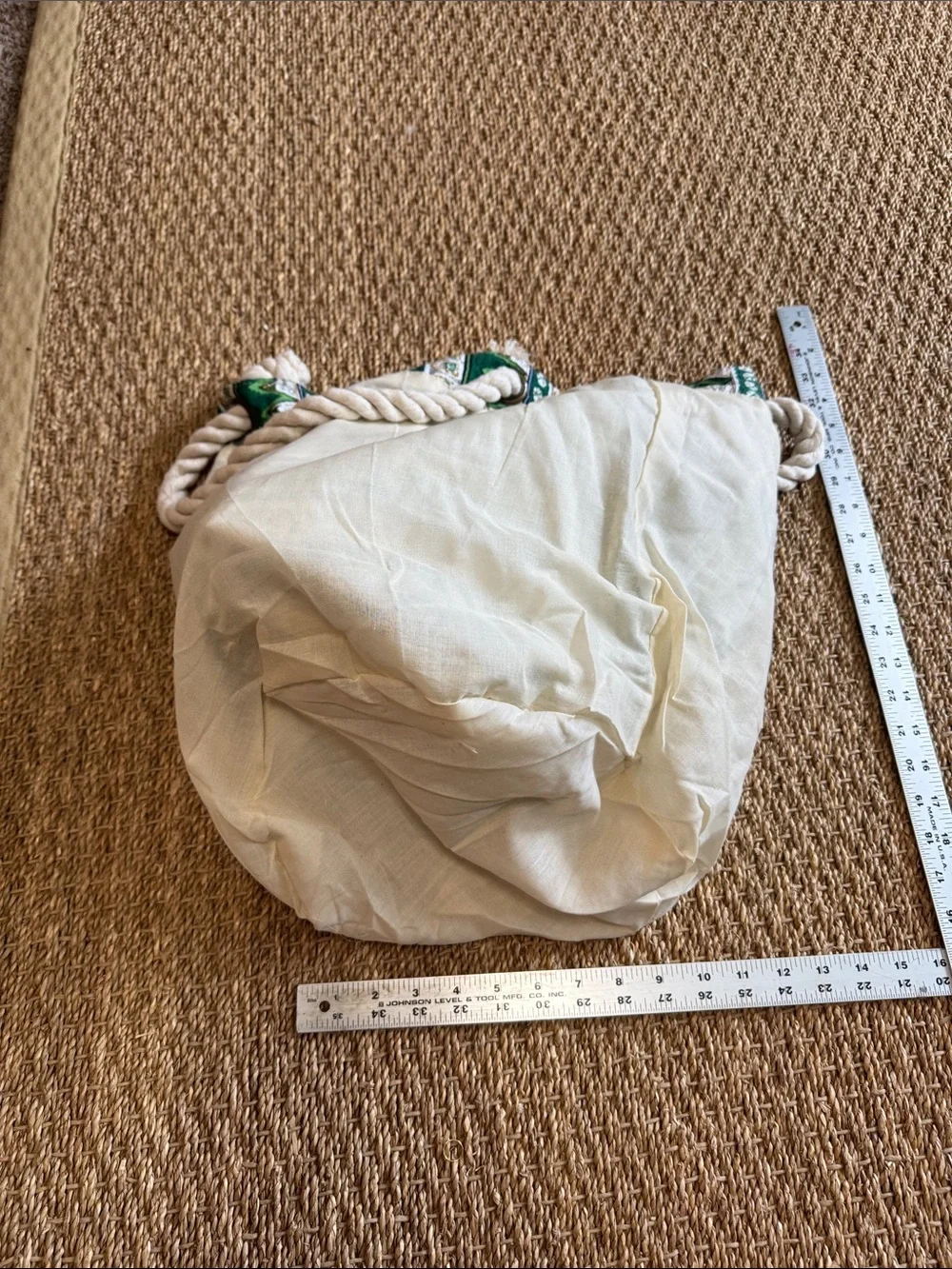 NWOT Lumens of Charleston Green Patterned Tote with Rope Handles XL
